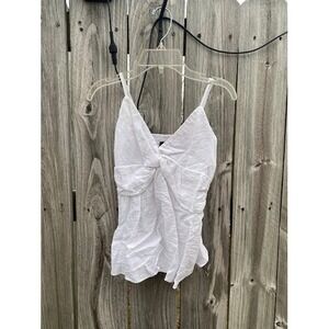 Banana Republic Womens White Twist Front Smocked Back Camisole Tank Top XS